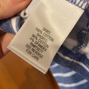 Blue and white striped Skort